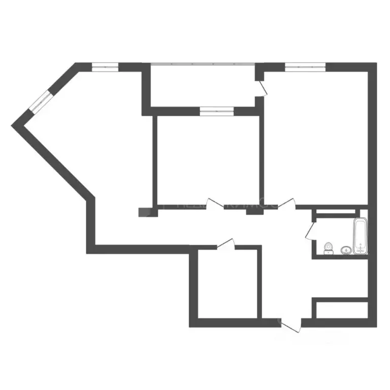 2-к кв. Тюменская область, Тюмень ул. Монтажников, 36 (66.0 м) - Фото 1