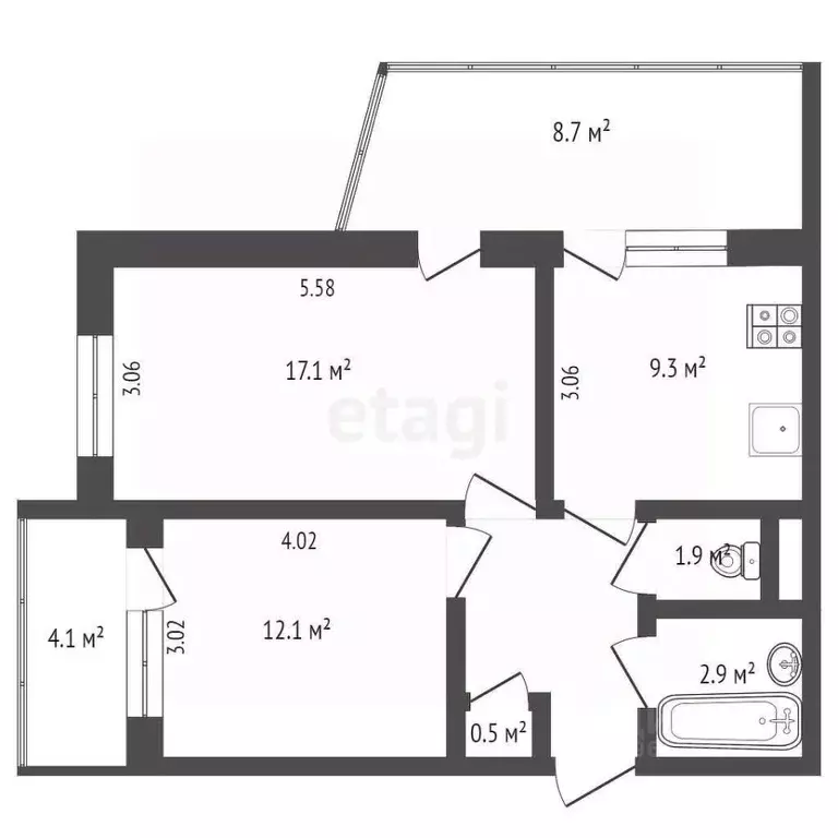 2-к кв. Крым, Ялта ш. Южнобережное, 12 (55.3 м) - Фото 1