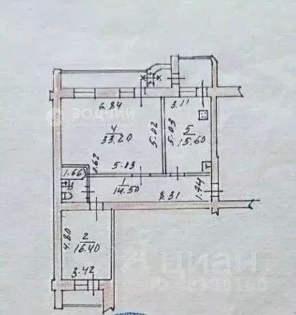 2-к кв. Чувашия, Чебоксары бул. Юности, 3 (83.7 м) - Фото 2