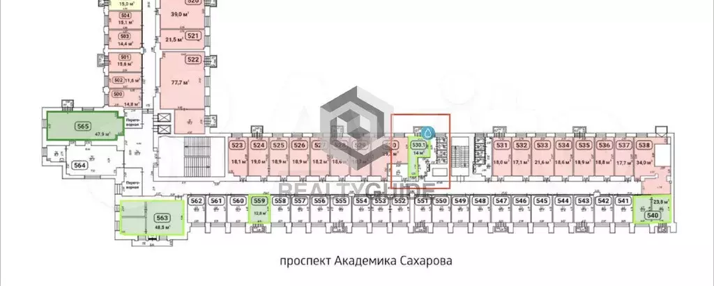 14 м2 Бизнес-центр  Уланский   B - Фото 0