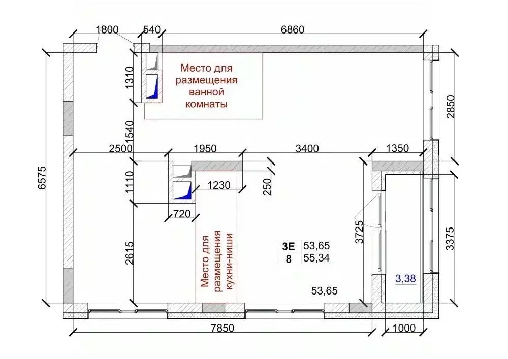3-к кв. Кемеровская область, Кемерово ул. Дружбы, 9 (55.34 м) - Фото 0