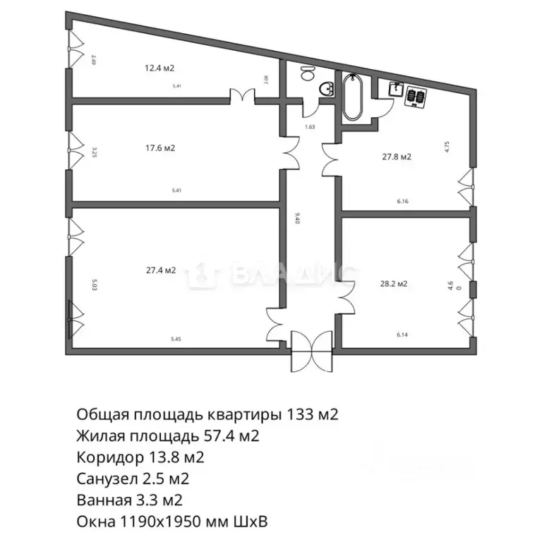 4-к кв. Санкт-Петербург наб. Реки Мойки, 82 (133.0 м) - Фото 2