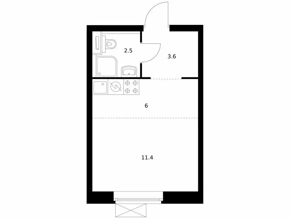 Квартира-студия: Екатеринбург, ЖК Космонавтов 11, 4.2 (23.5 м) - Фото 0