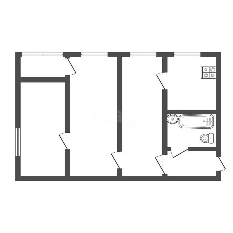 3-комнатная квартира: Дмитров, микрорайон имени А.М. Маркова, 9 (68.1 ... - Фото 1