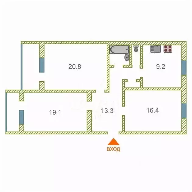 3-к кв. Тюменская область, Тюмень Советская ул., 88 (83.6 м) - Фото 1