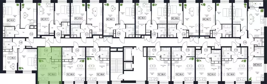 Студия Московская область, Пушкино Пушкино Град жилой комплекс (28.2 ... - Фото 2