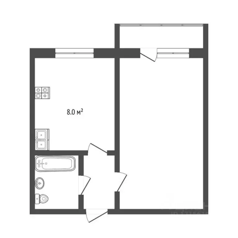 1-к кв. Тюменская область, Тюмень Таймырская ул., 70 (30.9 м) - Фото 2