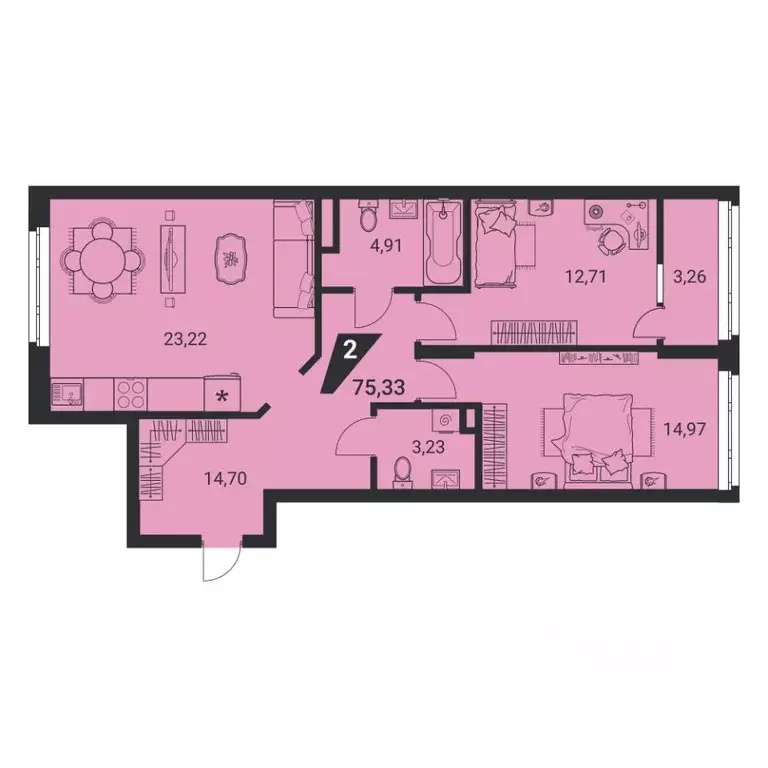 2-к кв. Свердловская область, Екатеринбург ул. 22-го Партсъезда, 10 ... - Фото 1