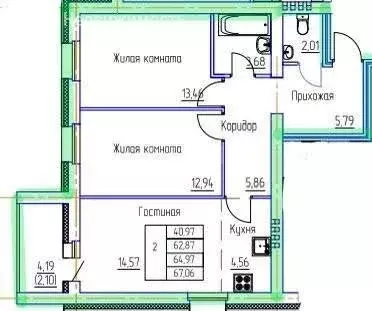 2-комнатная квартира: село Первомайский, улица Строителя Николая ... - Фото 1