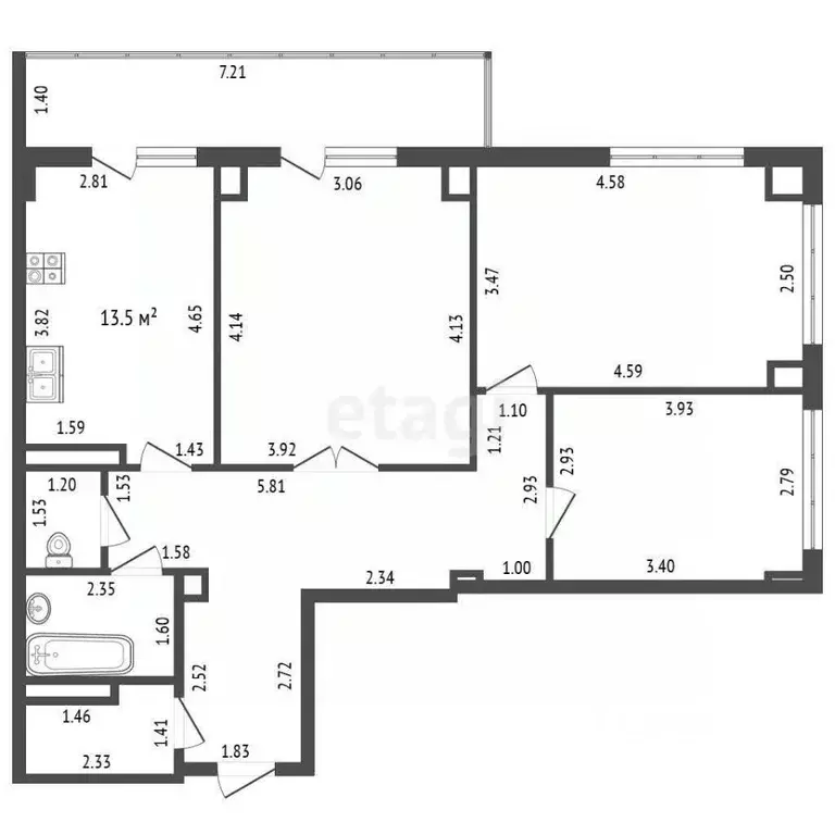 3-к кв. Татарстан, Набережные Челны просп. Мира, 18 (86.6 м) - Фото 2