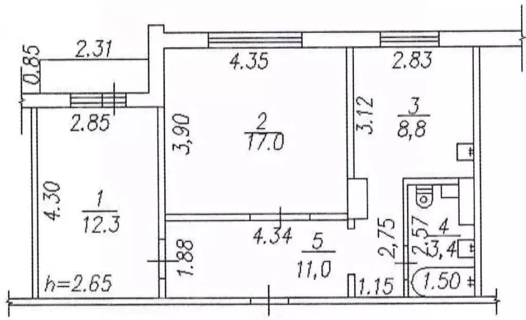 2-к кв. Кемеровская область, Новокузнецк ул. Свердлова, 12 (52.5 м) - Фото 2