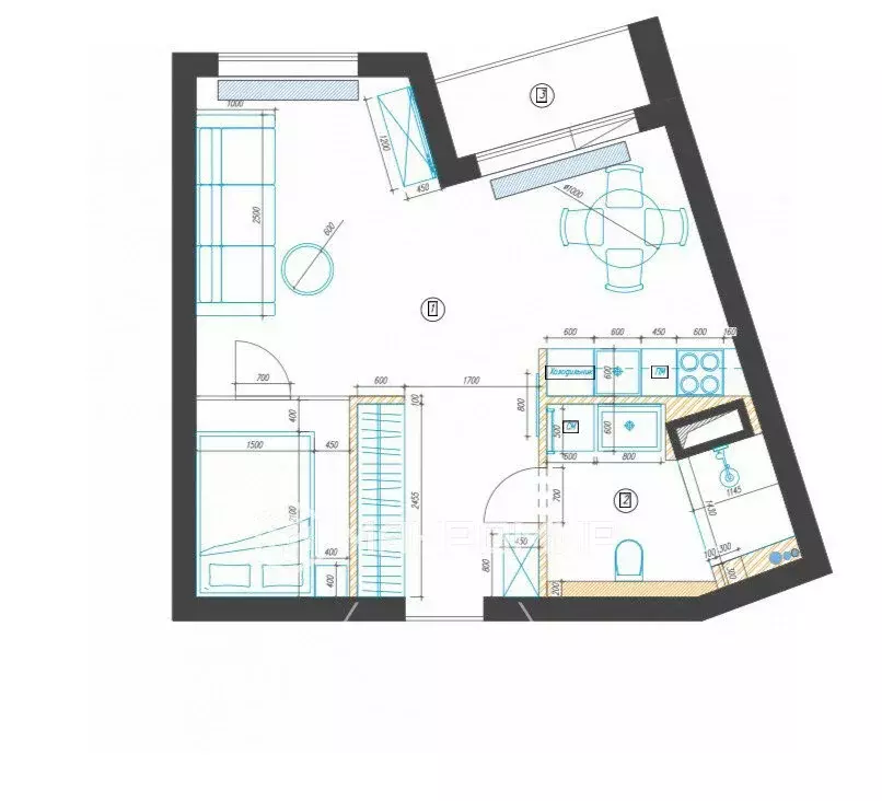 1-комнатная квартира: Санкт-Петербург, Лиговский проспект, 271 (40.9 ... - Фото 2