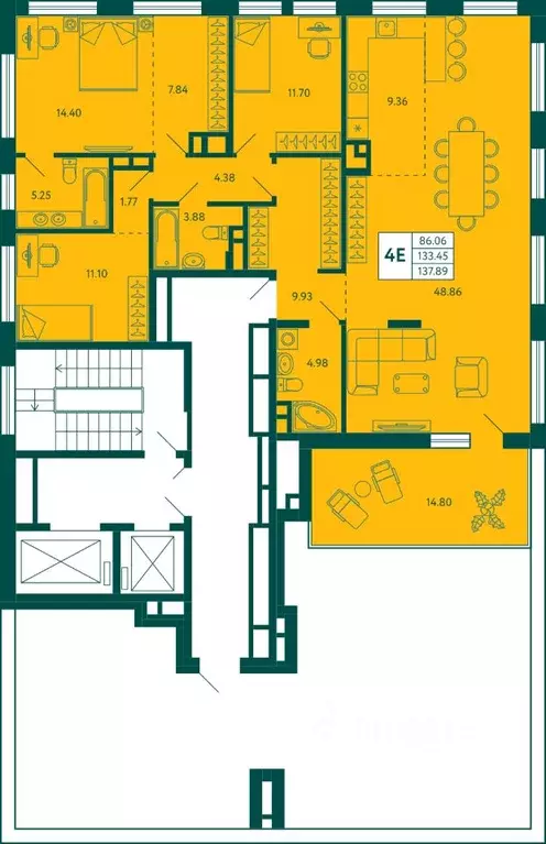 3-к кв. Башкортостан, Уфа Зеленая Роща жилрайон, Терле Парк жилой ... - Фото 2