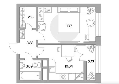 Продаётся 1-к квартира, 36 м - Фото 1