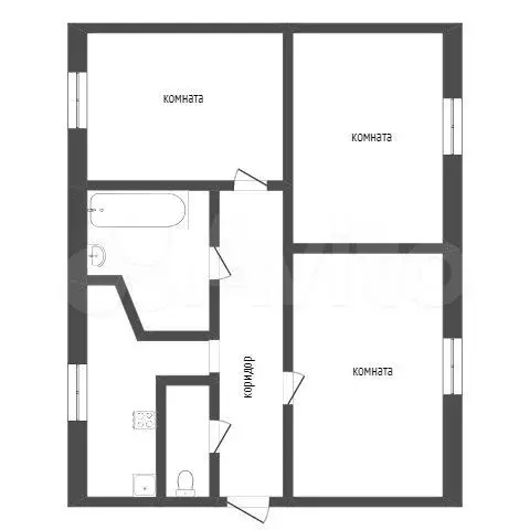 3-к. квартира, 70 м, 2/4 эт. - Фото 0