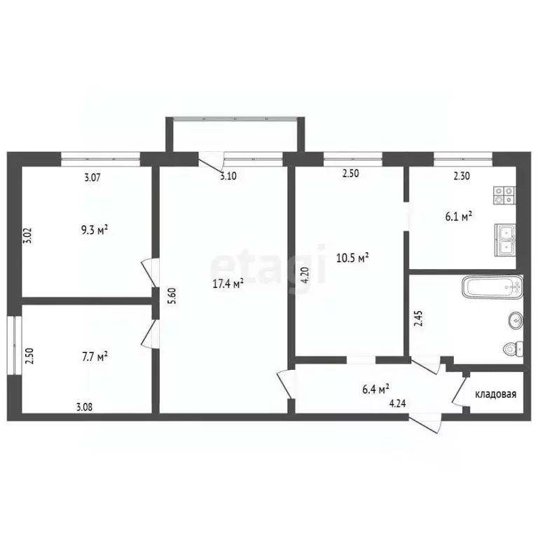 4-к кв. Архангельская область, Новодвинск Двинская ул., 30 (61.5 м) - Фото 2