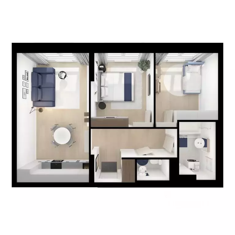 2-к кв. Ленинградская область, Всеволожский район, д. Новое Девяткино ... - Фото 2