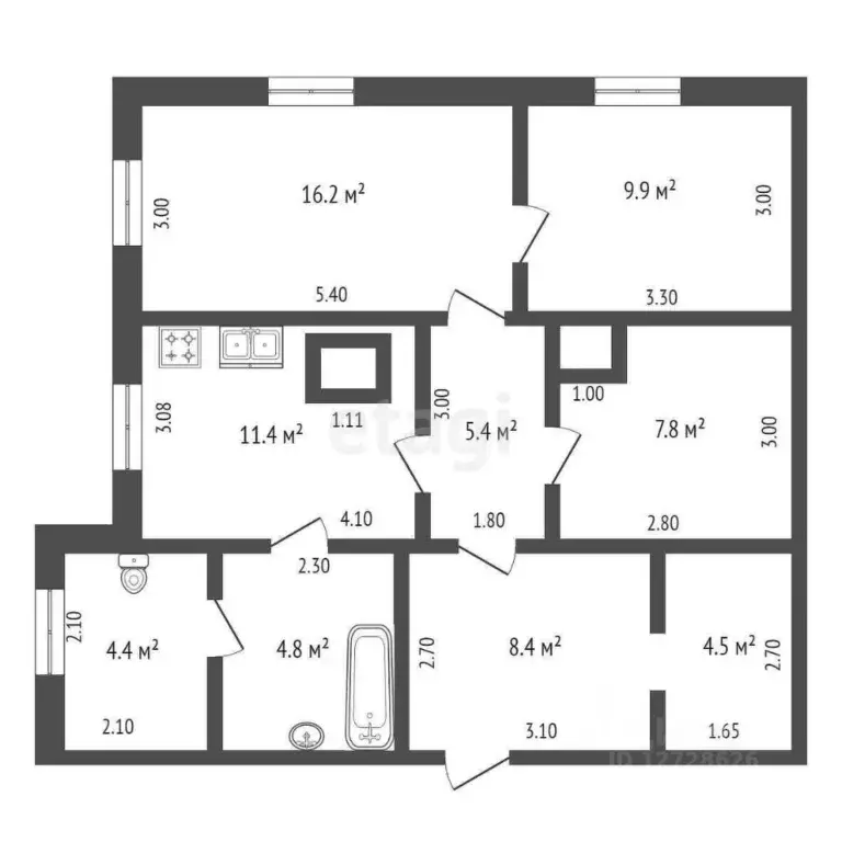 3-к кв. Калужская область, Мосальск ул. Кирова, 57 (72.8 м) - Фото 2