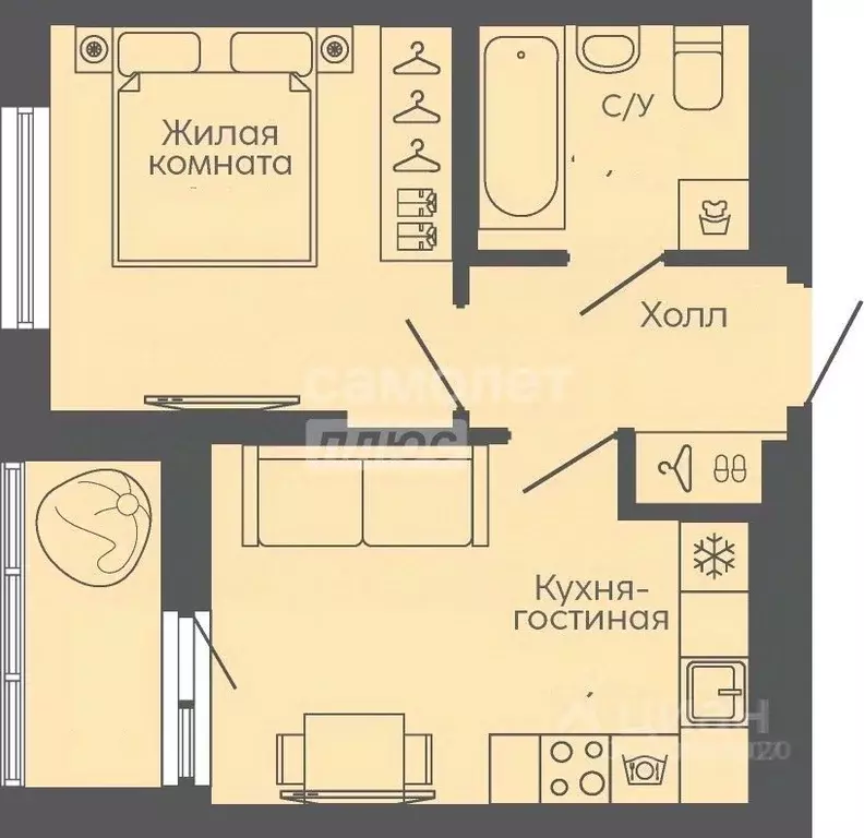 1-к кв. Свердловская область, Екатеринбург Новокольцовский мкр,  (32.9 ... - Фото 2