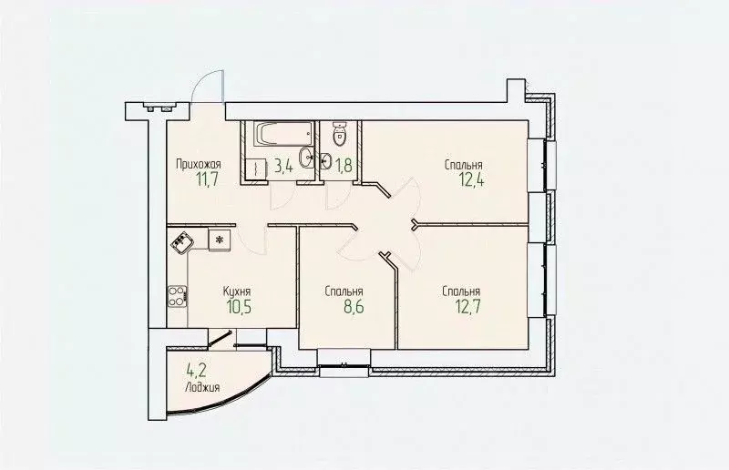 3-к кв. Кировская область, Киров Завода ОЦМ мкр,  (63.3 м) - Фото 0