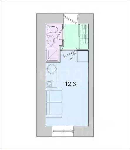 Студия Хабаровский край, Хабаровск Краматорская ул., 12 (12.0 м) - Фото 2