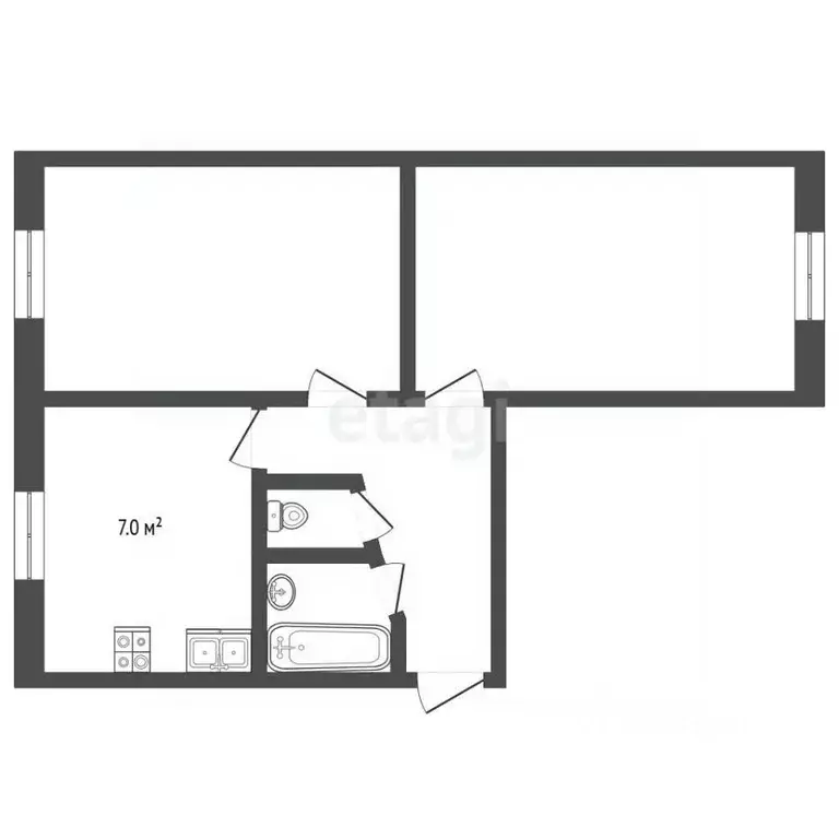 2-к кв. Вологодская область, Вологда Пролетарская ул., 22 (44.6 м) - Фото 2