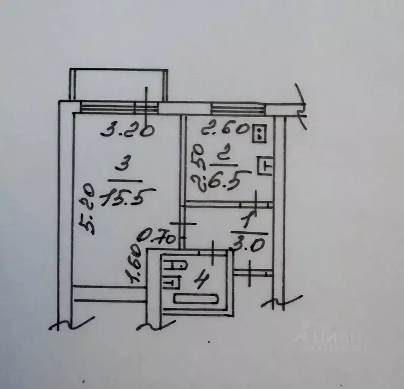 1-к кв. Татарстан, Нижнекамск просп. Химиков, 70Д (28.0 м) - Фото 2