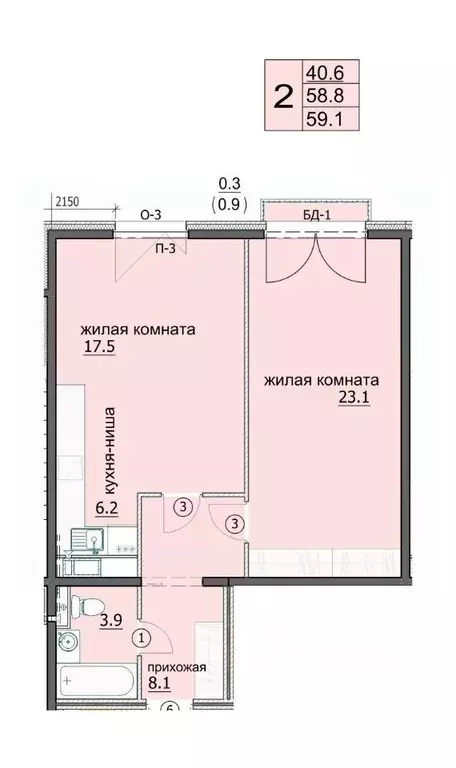 2-к кв. Пензенская область, Пенза ул. Яшиной, 6 (59.1 м) - Фото 0