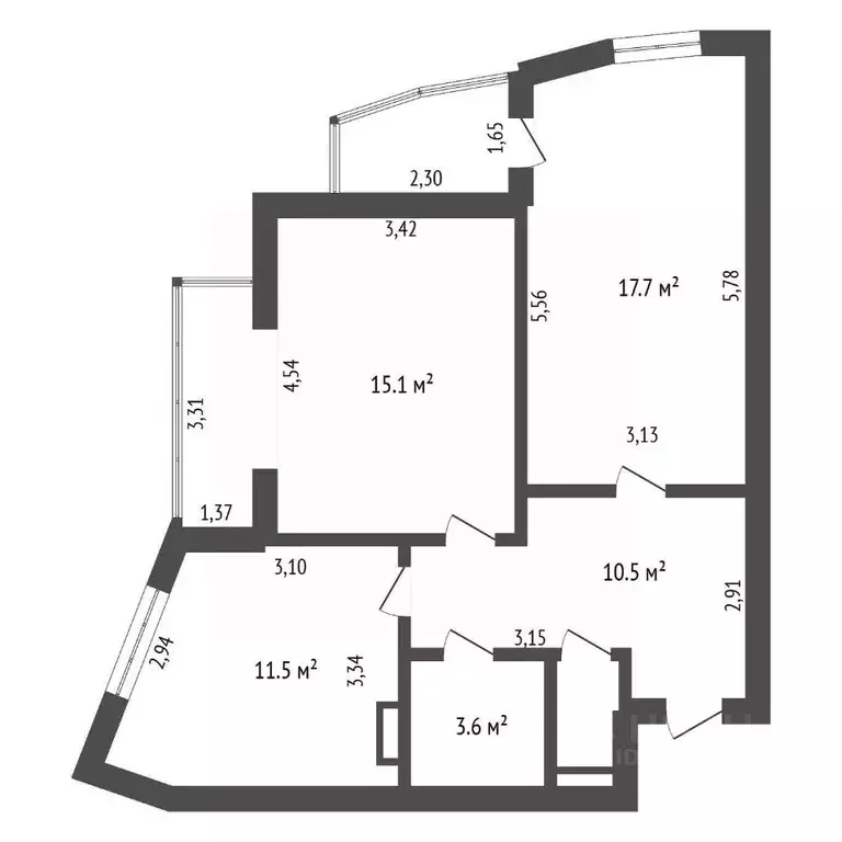 2-к кв. Амурская область, Благовещенск Зейская ул., 220 (59.7 м) - Фото 1