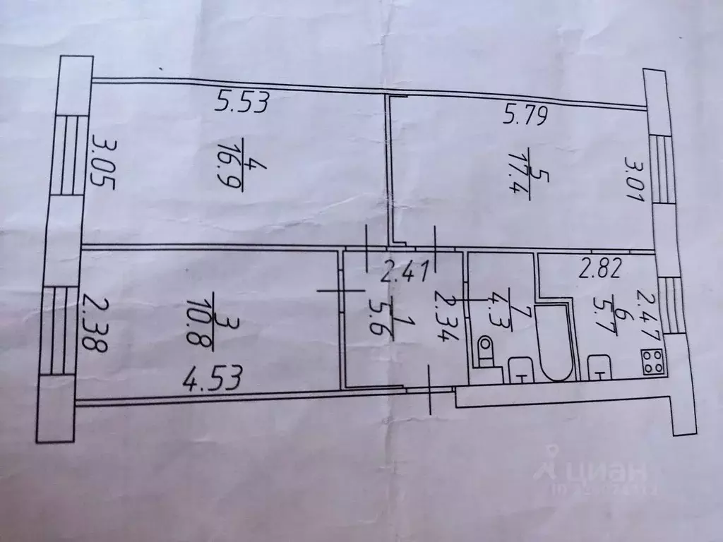 3-к кв. Новгородская область, Великий Новгород Октябрьская ул., 12к2 ... - Фото 1