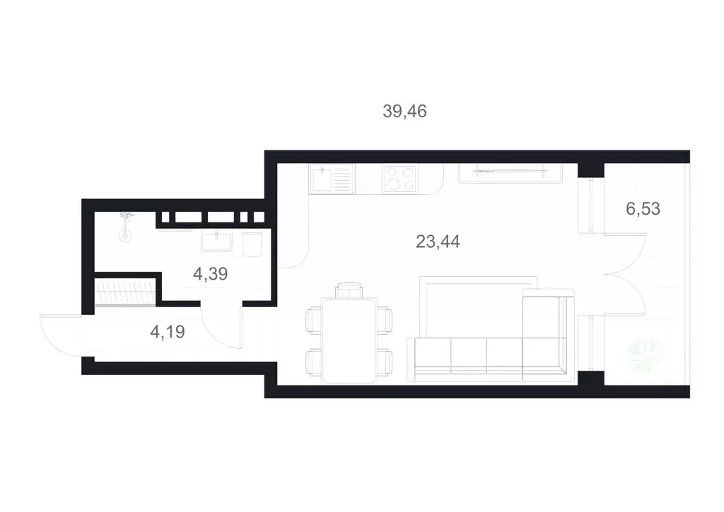 Квартира-студия: Каспийск, улица М. Халилова, 1А (39.46 м) - Фото 1