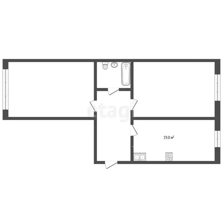 2-комнатная квартира: село Шалушка, улица Ленина, 392 (70 м) - Фото 1