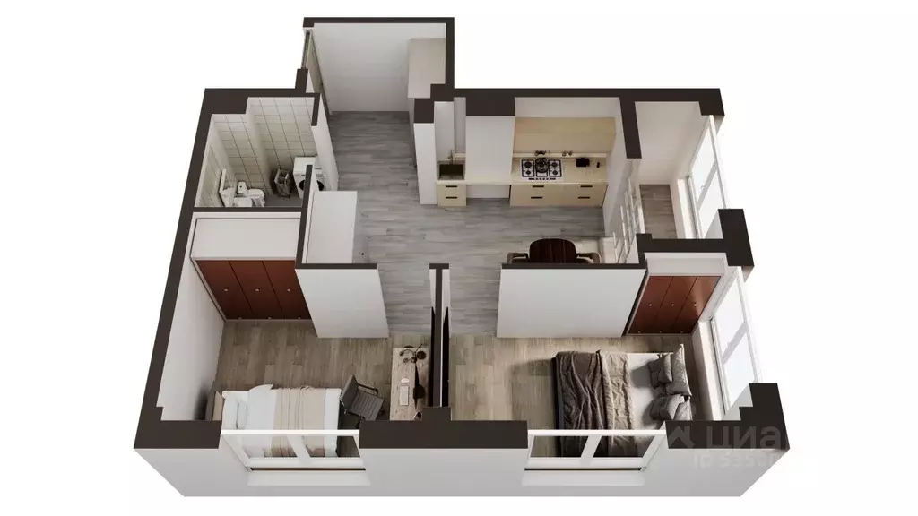 2-к кв. Сахалинская область, Анивский городской округ, с. Новотроицкое ... - Фото 1