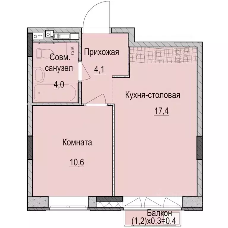 1-к кв. Татарстан, Казань Ферма-2 жилмассив,  (36.5 м) - Фото 0