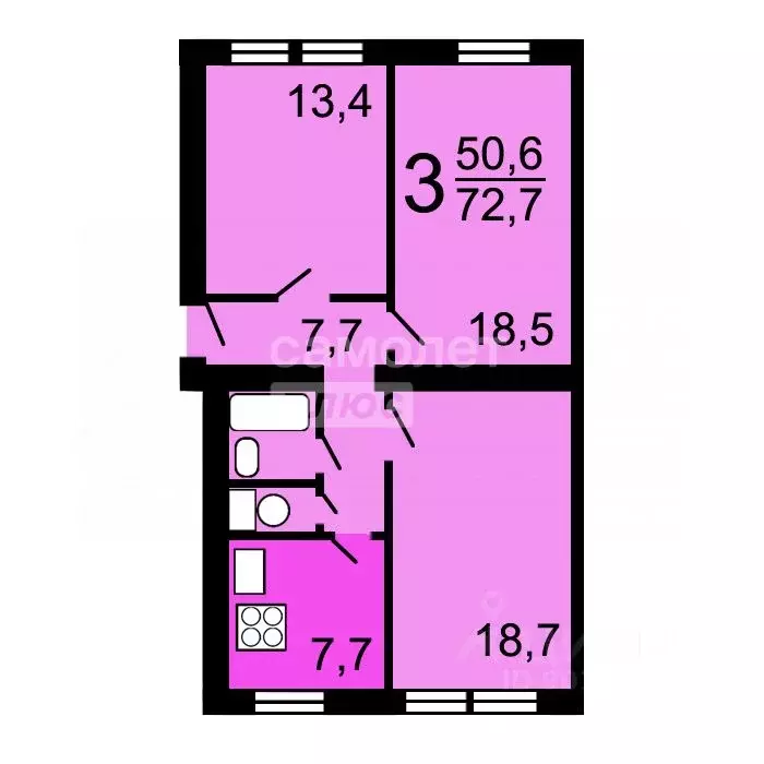 Комната Москва Сельскохозяйственная ул., 13К5 (14.0 м) - Фото 1