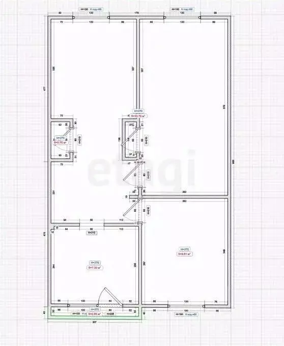 3-к кв. Ингушетия, Назрань Московская ул. (61.6 м) - Фото 1