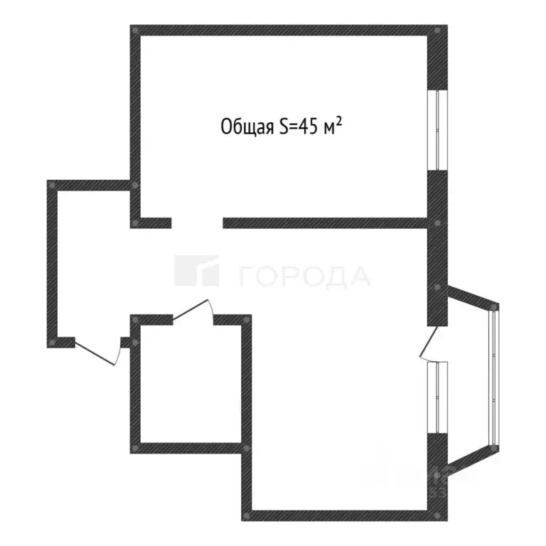 2-к кв. Алтайский край, Барнаул ул. 1905 года, 25 (45.0 м) - Фото 2