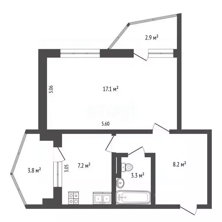 1-к кв. Крым, Ялта ул. Макаренко, 8к1 (42.5 м) - Фото 2