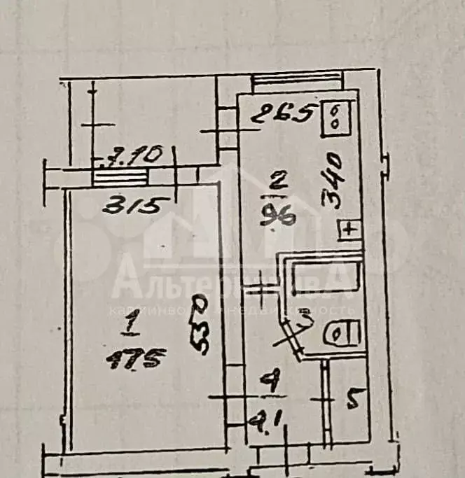1-к. квартира, 32 м, 3/5 эт. - Фото 0