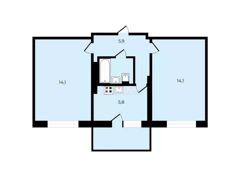 2-к кв. Московская область, Люберцы ул. Электрификации, 16 (44.0 м) - Фото 2