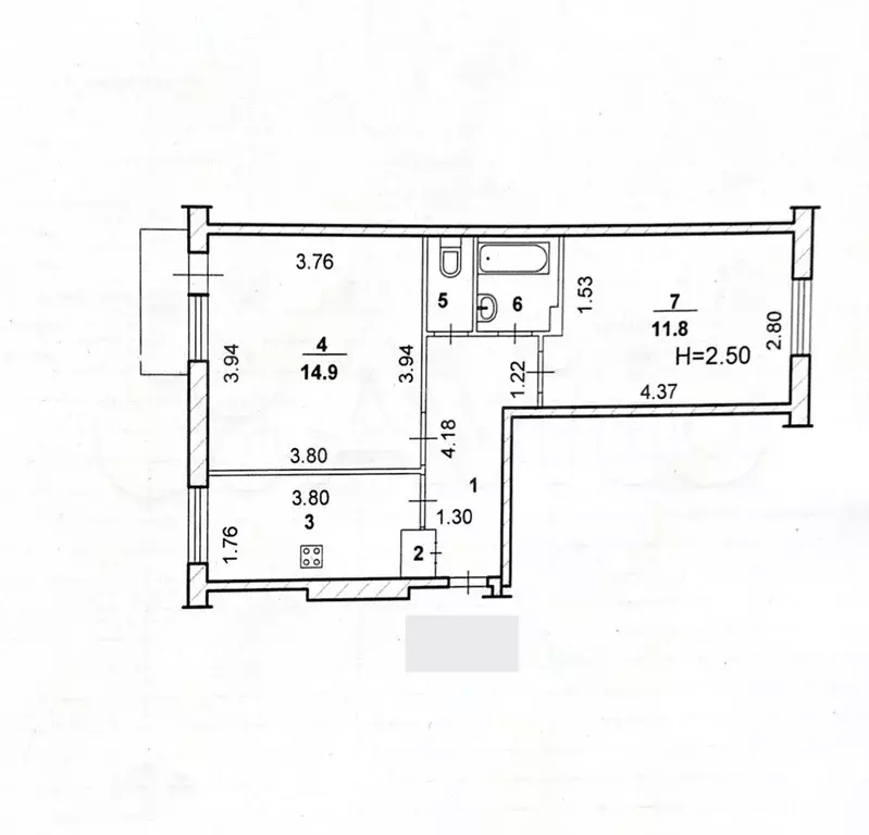 2-к. квартира, 44 м, 3/5 эт. - Фото 0