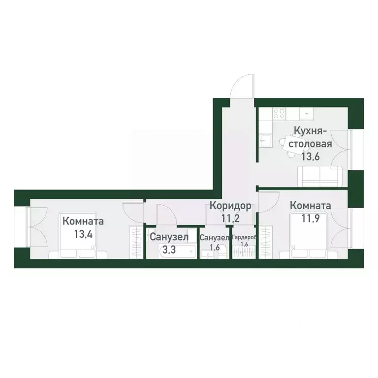 2-к кв. Свердловская область, Екатеринбург Академический мкр, 45-й ... - Фото 0