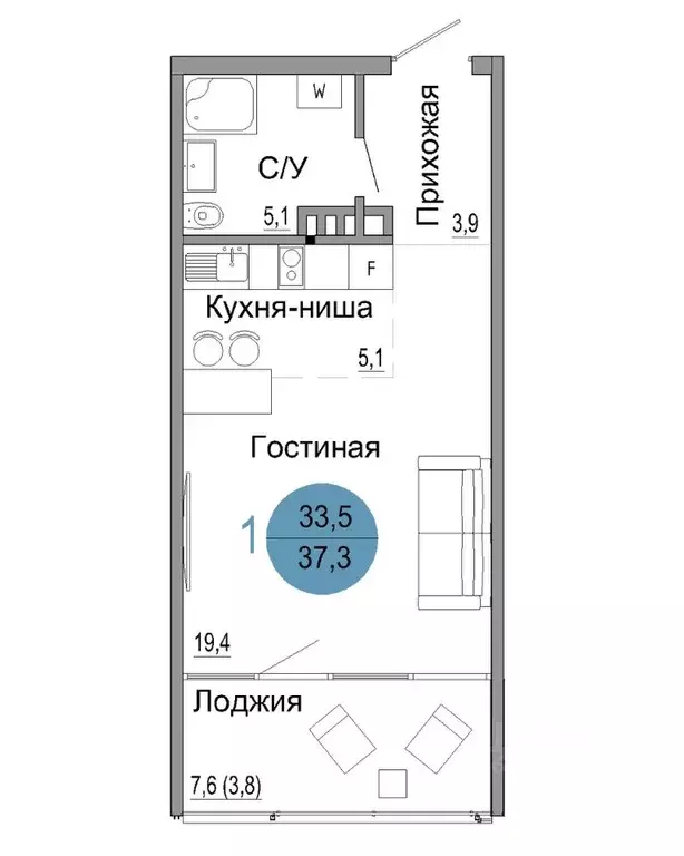 1-к кв. Крым, Керчь Белый город жилой комплекс (37.3 м) - Фото 0