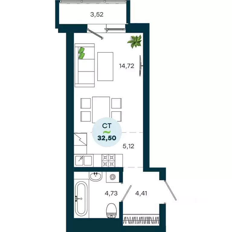 1-к кв. Иркутская область, Иркутск ул. Безбокова, 7А (32.5 м) - Фото 1