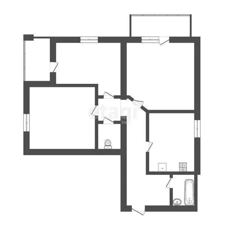 3-комнатная квартира: Тюмень, улица Дружбы, 75 (99.2 м) - Фото 1