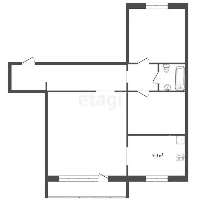 2-комнатная квартира: Челябинск, улица Александра Шмакова, 40 (67 м) - Фото 1