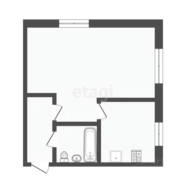 1-к кв. Иркутская область, Иркутск Колхозная ул., 28 (30.5 м) - Фото 2