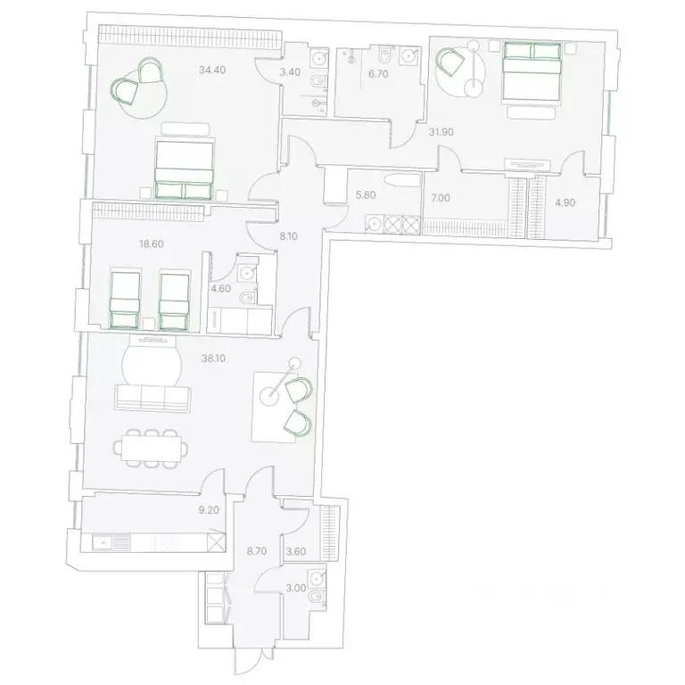 3-к кв. Москва Софийская наб., 34С3 (188.8 м) - Фото 1