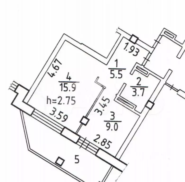 1-к кв. Новосибирская область, Новосибирск ул. В. Высоцкого, 45 (34.1 ... - Фото 2