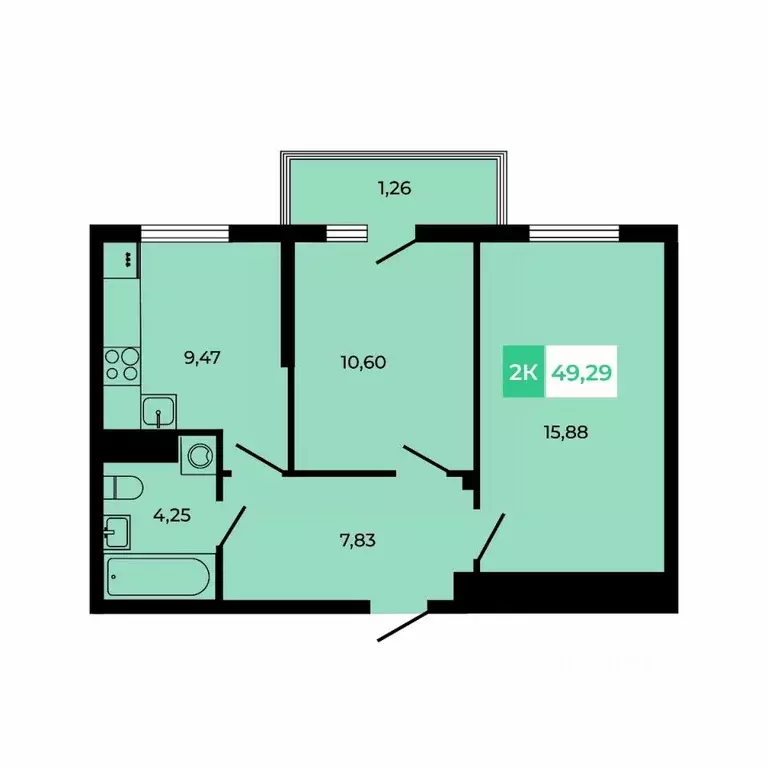 2-к кв. Ростовская область, Аксайский район, Щепкинское с/пос, пос. ... - Фото 1